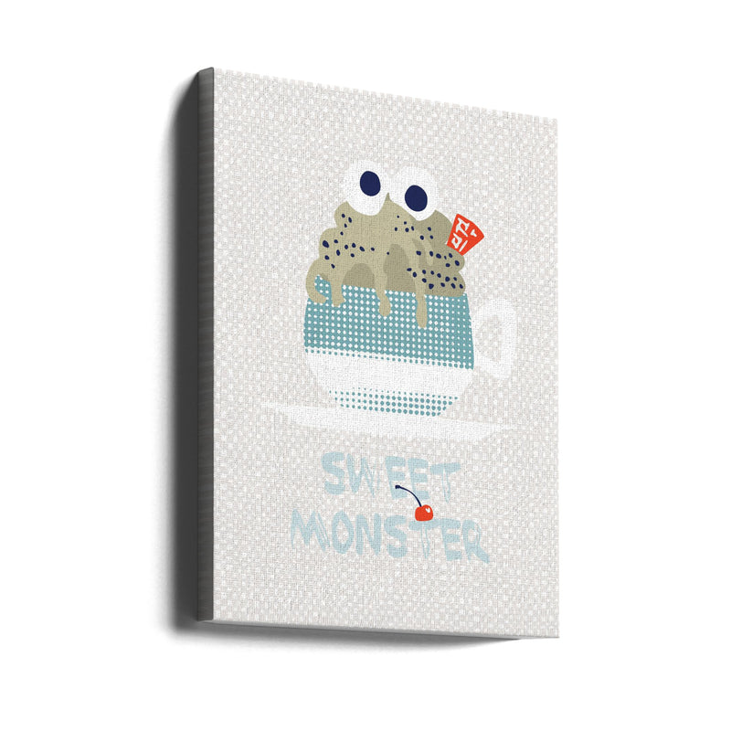 Sweet monster cupcake mint - Stretched Canvas, Poster or Fine Art Print I Heart Wall Art