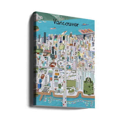 View Over Vancouver City by Artist Carla Daly - Stretched Canvas, Poster or Fine Art Print I Heart Wall Art