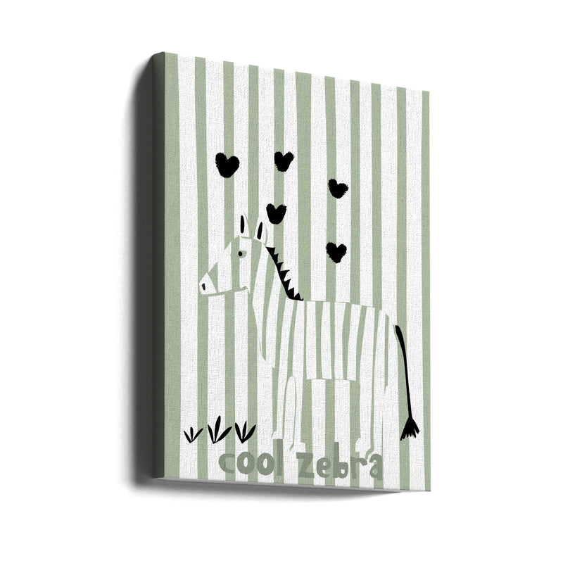 Cool zebra - Stretched Canvas, Poster or Fine Art Print I Heart Wall Art