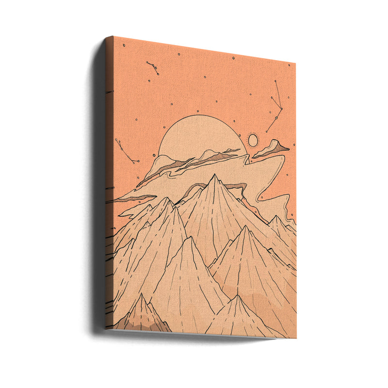 Peach Cloud Peaks - Stretched Canvas, Poster or Fine Art Print I Heart Wall Art