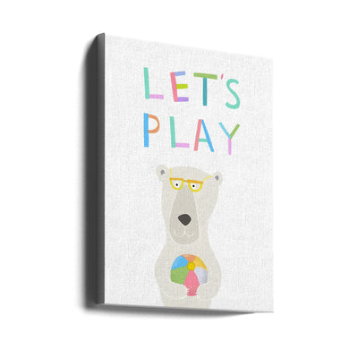 Let&#039;s Play with Funny Polar Bear by Illustrator Carla Daly - Stretched Canvas, Poster or Fine Art Print I Heart Wall Art