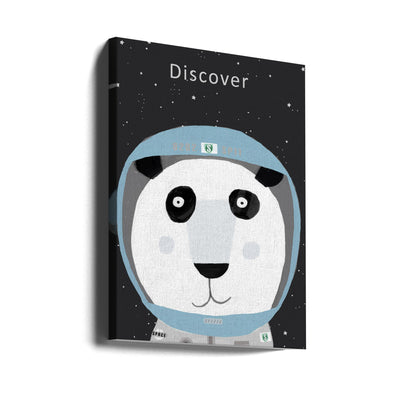 Discover Space with Cute Panda Spaceman by Artist Carla Daly - Stretched Canvas, Poster or Fine Art Print I Heart Wall Art