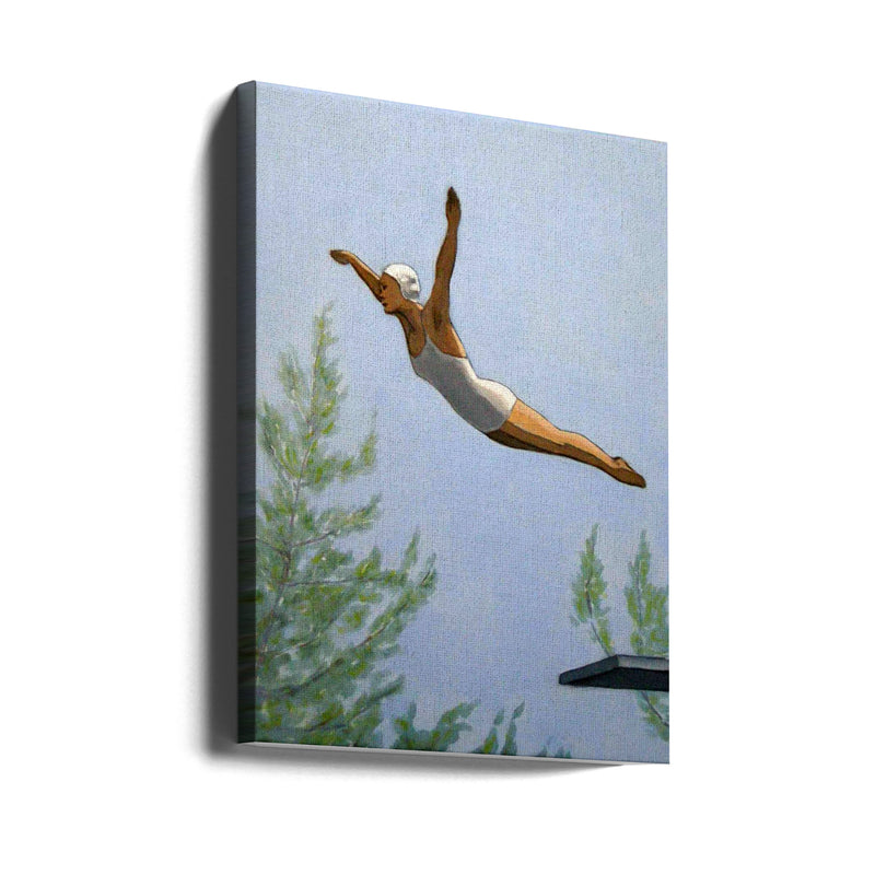 Diver With Trees - Stretched Canvas, Poster or Fine Art Print I Heart Wall Art
