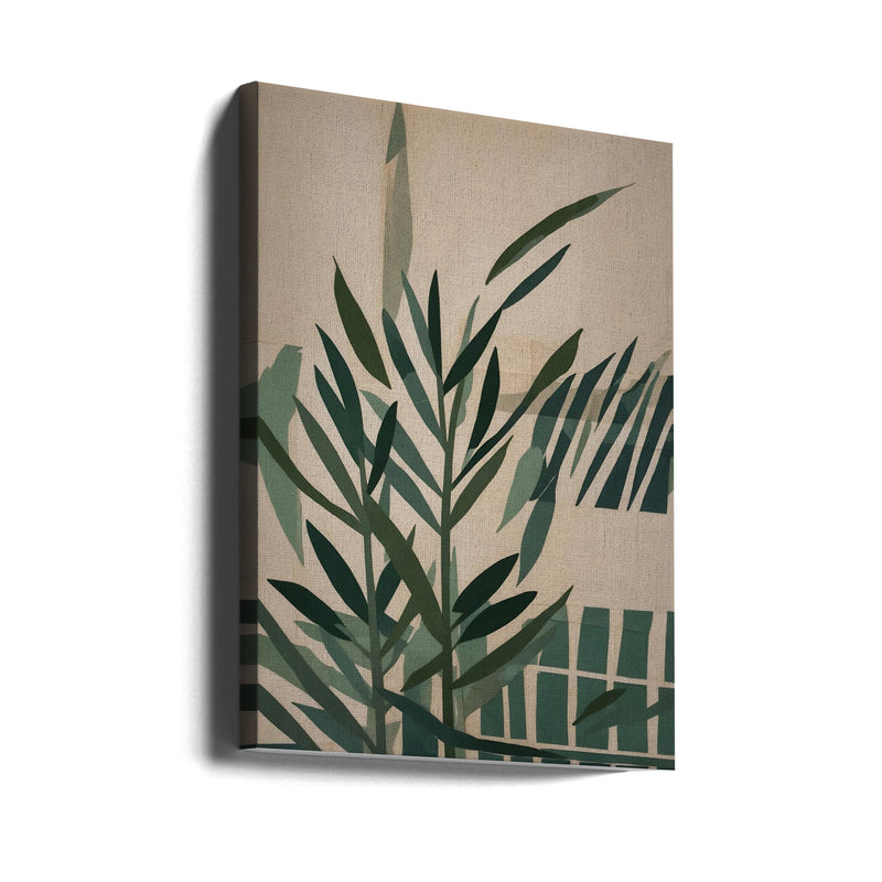 Paper Cut Green Leaves No.2 - Stretched Canvas, Poster or Fine Art Print I Heart Wall Art