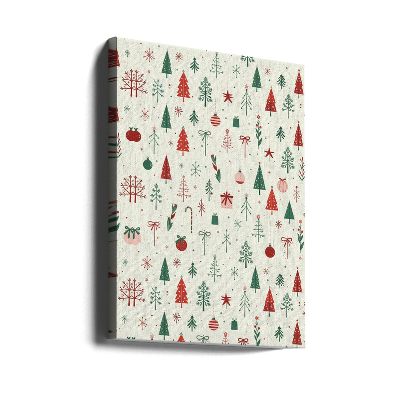 Scandinavian Holiday Forest - Stretched Canvas, Poster or Fine Art Print I Heart Wall Art