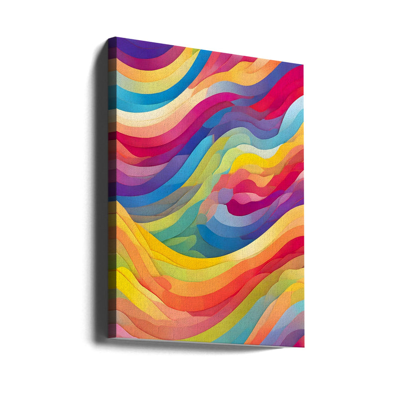 Rainbow Waves - Stretched Canvas, Poster or Fine Art Print I Heart Wall Art