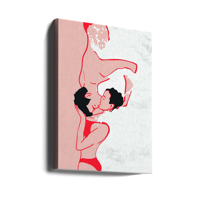 Ethereal Kiss In the Waves - Stretched Canvas, Poster or Fine Art Print I Heart Wall Art