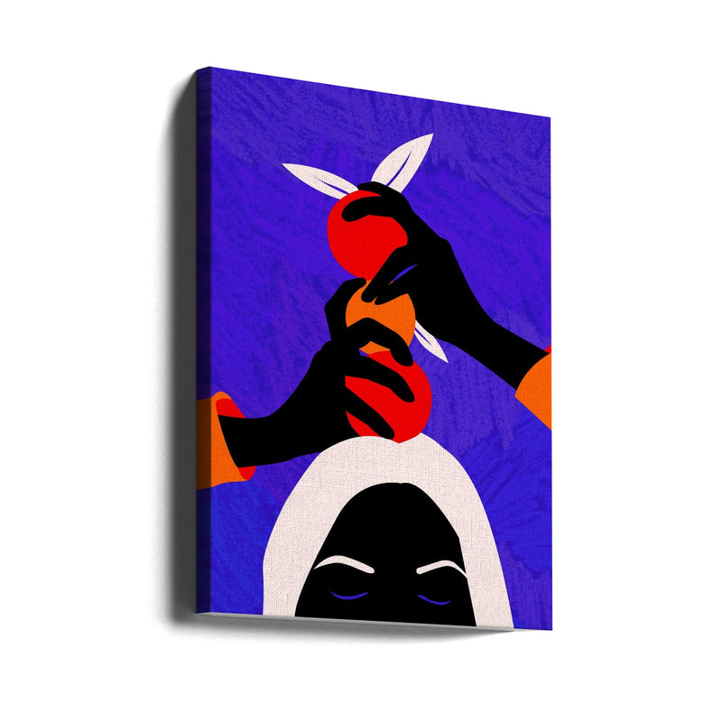 Hands On Orange - Stretched Canvas, Poster or Fine Art Print I Heart Wall Art