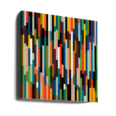 Stripes Retro Big - Square Stretched Canvas, Poster or Fine Art Print I Heart Wall Art