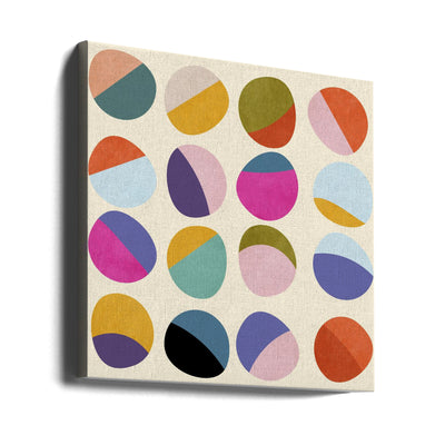 Pattern3 Mid Bunt 6 Kopie - Square Stretched Canvas, Poster or Fine Art Print I Heart Wall Art