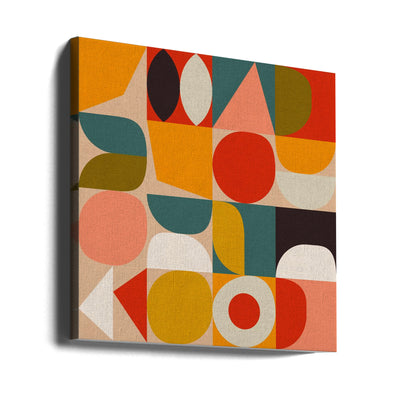 Bauhaus Modern Bold - Square Stretched Canvas, Poster or Fine Art Print I Heart Wall Art