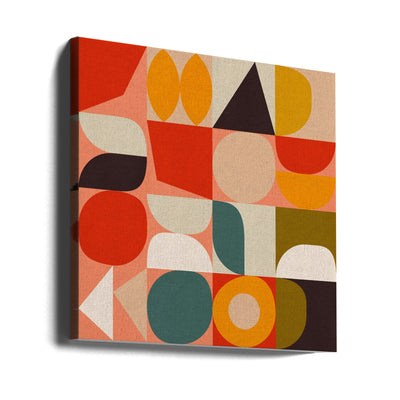 Bauhaus New 4 - Square Stretched Canvas, Poster or Fine Art Print I Heart Wall Art