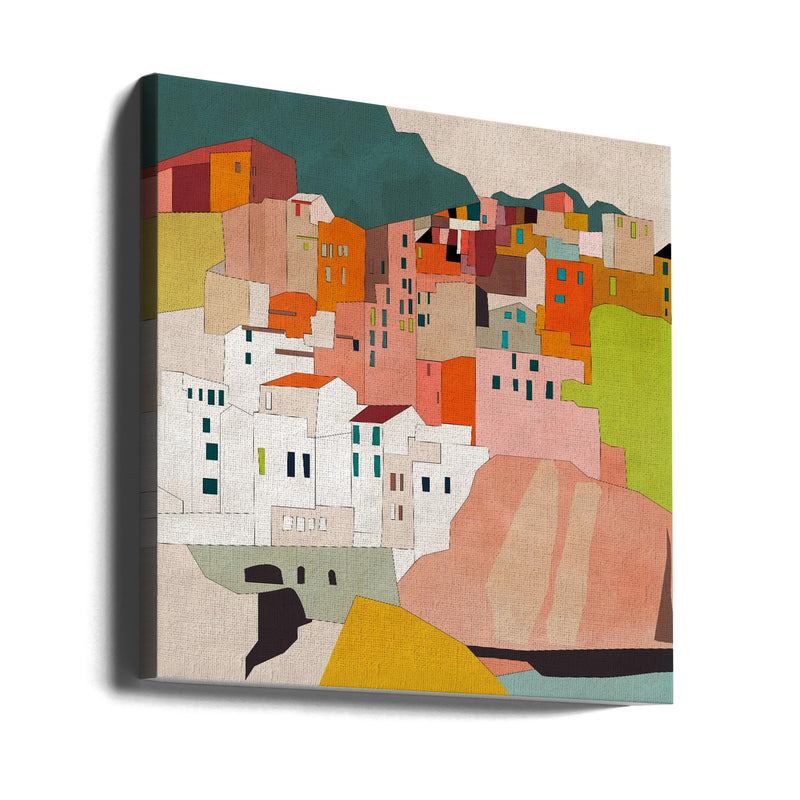 Cinque Terre - Square Stretched Canvas, Poster or Fine Art Print I Heart Wall Art