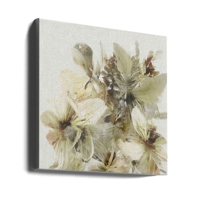 Hill Flowers - Square Stretched Canvas, Poster or Fine Art Print I Heart Wall Art