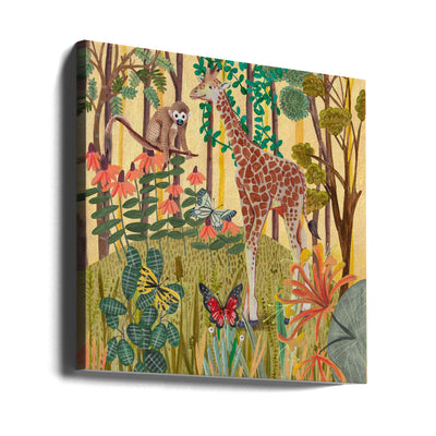 Giraffe in nature - Square Stretched Canvas, Poster or Fine Art Print I Heart Wall Art