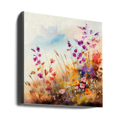 Idyllic Meadow (1) - Square Stretched Canvas, Poster or Fine Art Print I Heart Wall Art