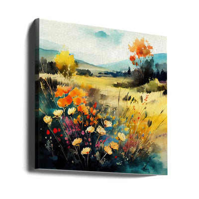 Idyllic Meadow (3) - Square Stretched Canvas, Poster or Fine Art Print I Heart Wall Art