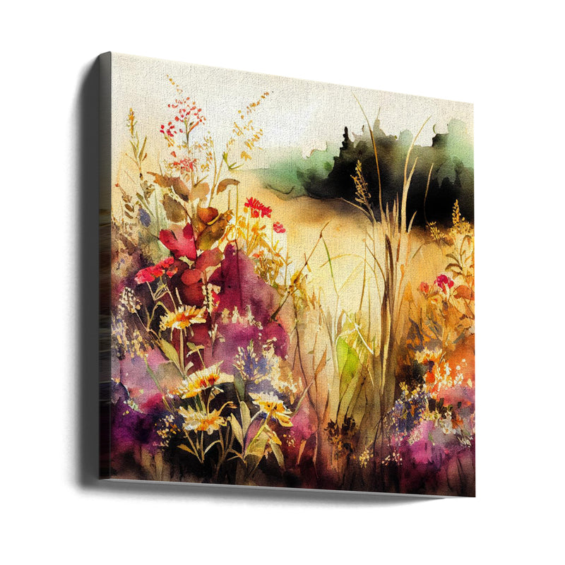 Idyllic Meadow (7) - Square Stretched Canvas, Poster or Fine Art Print I Heart Wall Art