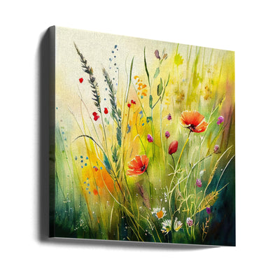 Idyllic Meadow (8) - Square Stretched Canvas, Poster or Fine Art Print I Heart Wall Art