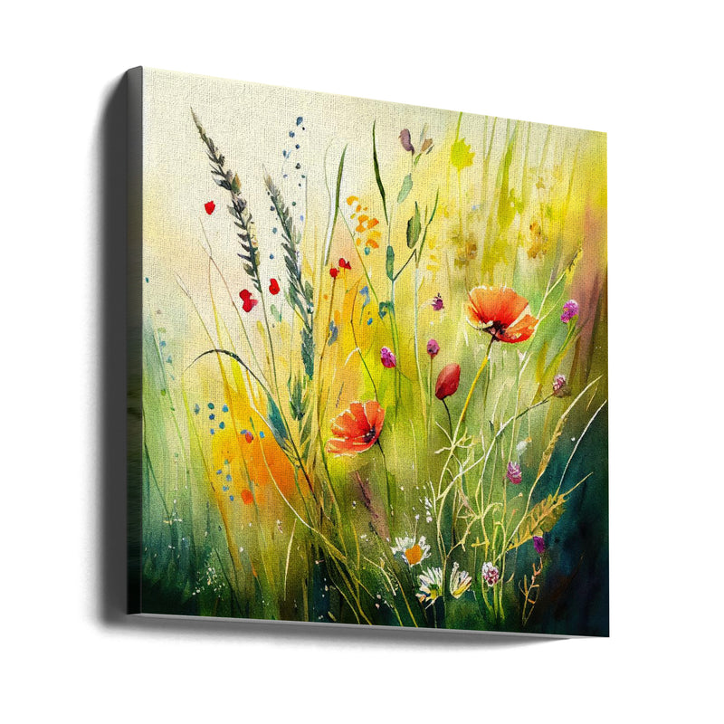 Idyllic Meadow (8) - Square Stretched Canvas, Poster or Fine Art Print I Heart Wall Art