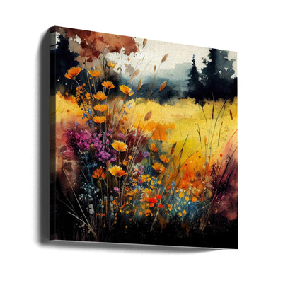 Idyllic Meadow (12) - Square Stretched Canvas, Poster or Fine Art Print I Heart Wall Art