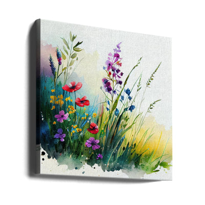 Meadow Nature Art (8) - Square Stretched Canvas, Poster or Fine Art Print I Heart Wall Art