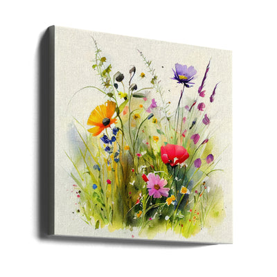 Meadow Nature Art (10) - Square Stretched Canvas, Poster or Fine Art Print I Heart Wall Art