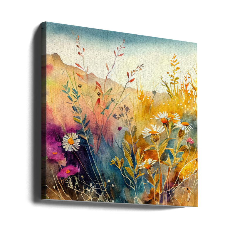 Meadow Nature Art (11) - Square Stretched Canvas, Poster or Fine Art Print I Heart Wall Art