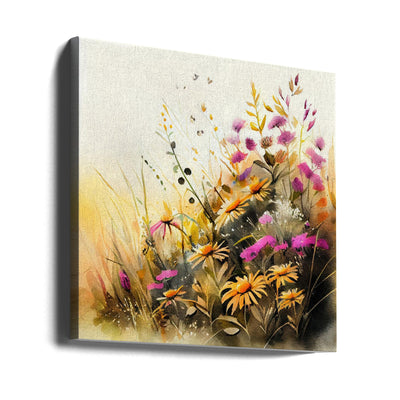 Meadow Nature Art (12) - Square Stretched Canvas, Poster or Fine Art Print I Heart Wall Art