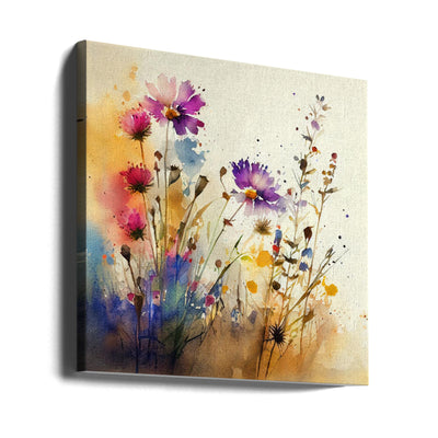 Meadow Nature Art (13) - Square Stretched Canvas, Poster or Fine Art Print I Heart Wall Art