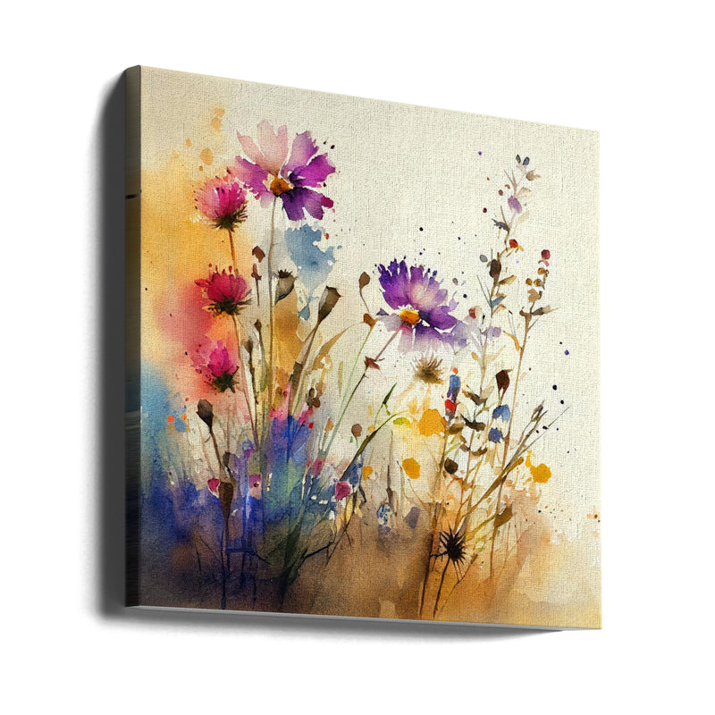 Meadow Nature Art (13) - Square Stretched Canvas, Poster or Fine Art Print I Heart Wall Art