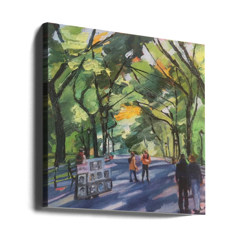 Central Park Couple - Square Stretched Canvas, Poster or Fine Art Print I Heart Wall Art