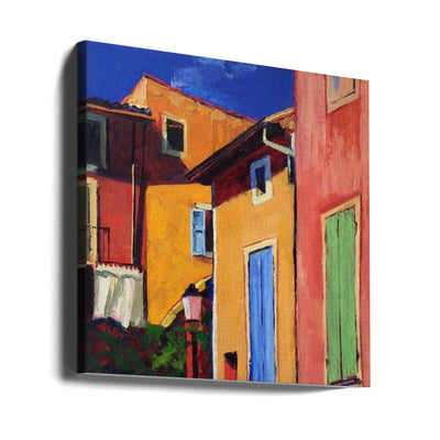 Colorful Houses - Square Stretched Canvas, Poster or Fine Art Print I Heart Wall Art