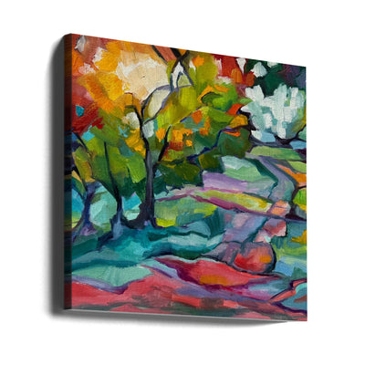 Colorful Path - Square Stretched Canvas, Poster or Fine Art Print I Heart Wall Art