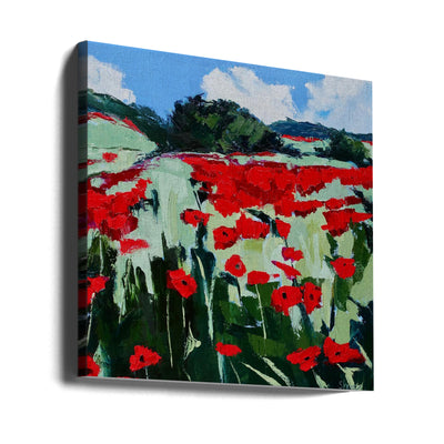Poppies - Square Stretched Canvas, Poster or Fine Art Print I Heart Wall Art