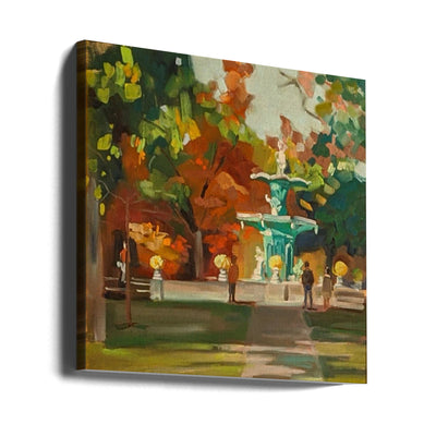 Fountain - Square Stretched Canvas, Poster or Fine Art Print I Heart Wall Art