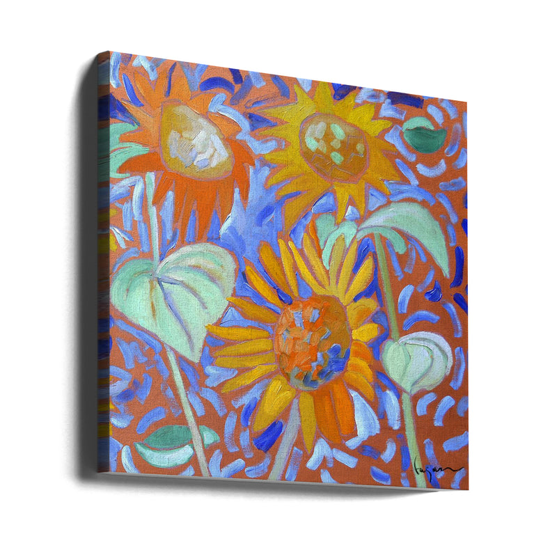 Sunflowerssageii - Square Stretched Canvas, Poster or Fine Art Print I Heart Wall Art