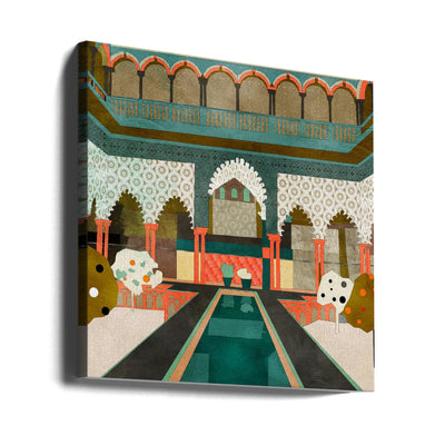 Alhambra Granada Spain - Square Stretched Canvas, Poster or Fine Art Print I Heart Wall Art