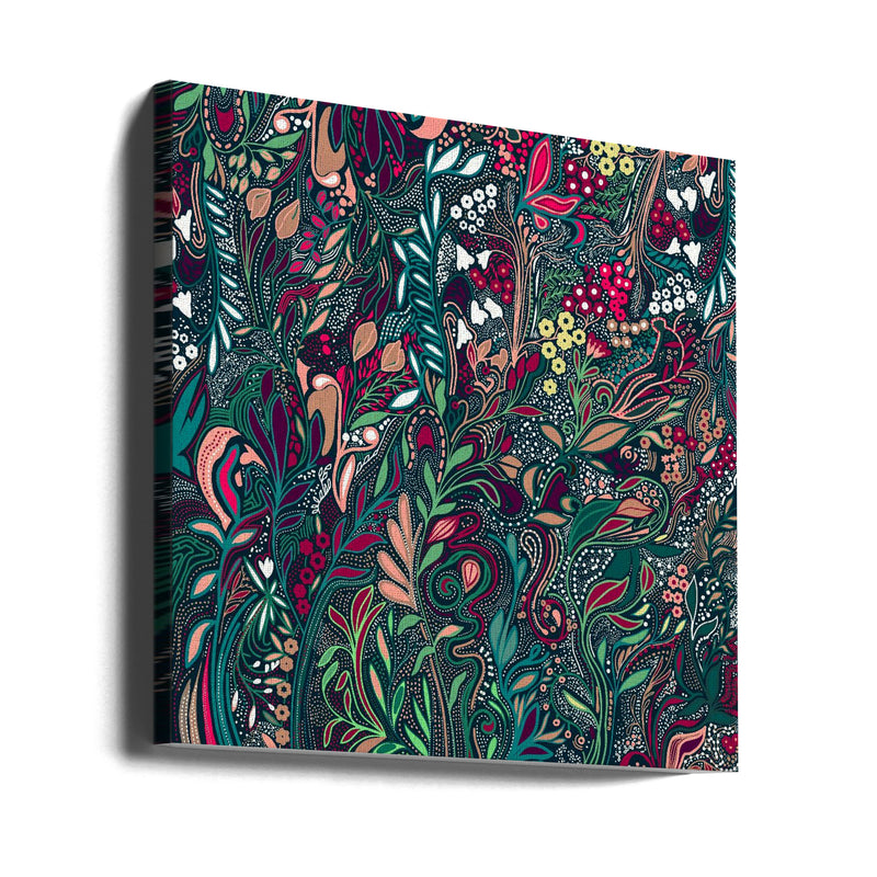 Verdant Whisperwood - Square Stretched Canvas, Poster or Fine Art Print I Heart Wall Art