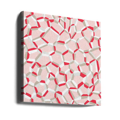 City life connections pearl pink pattern - Square Stretched Canvas, Poster or Fine Art Print I Heart Wall Art