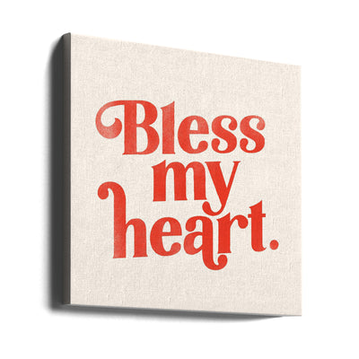 Blessmyheart W Background - Square Stretched Canvas, Poster or Fine Art Print I Heart Wall Art