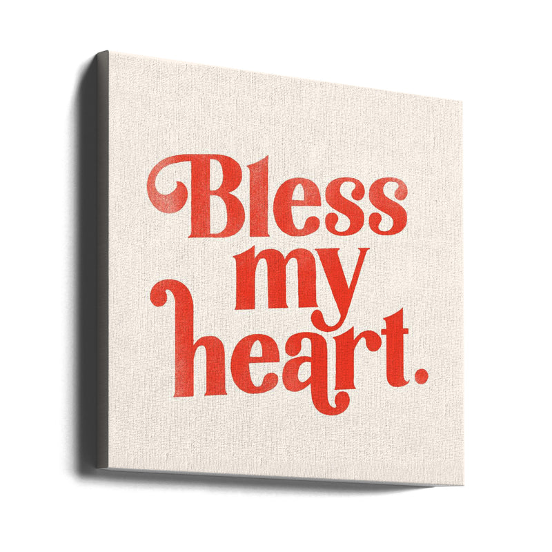 Blessmyheart W Background - Square Stretched Canvas, Poster or Fine Art Print I Heart Wall Art