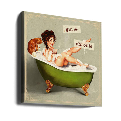 Gin and Chronic - Square Stretched Canvas, Poster or Fine Art Print I Heart Wall Art