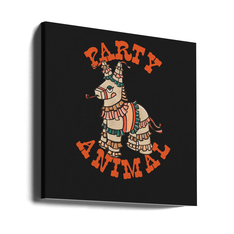 Party Animal.png - Square Stretched Canvas, Poster or Fine Art Print I Heart Wall Art