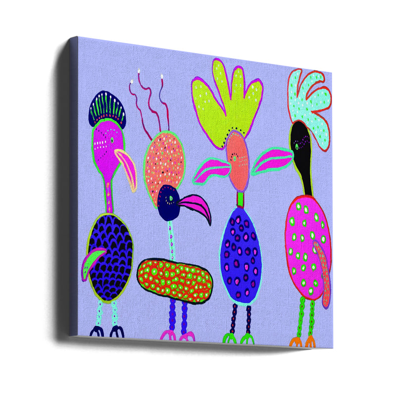 Chatter Boxes - Square Stretched Canvas, Poster or Fine Art Print I Heart Wall Art