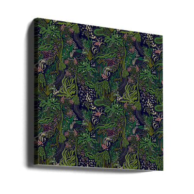 African Jungle - Square Stretched Canvas, Poster or Fine Art Print I Heart Wall Art