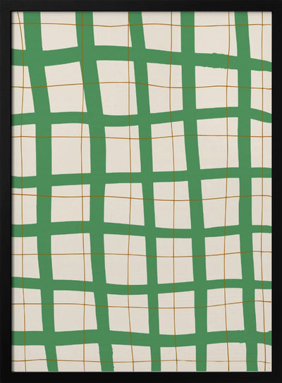 Green Grid - Stretched Canvas, Poster or Fine Art Print I Heart Wall Art