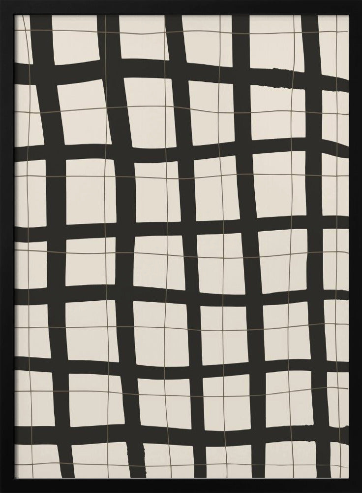 Black Grid - Stretched Canvas, Poster or Fine Art Print I Heart Wall Art