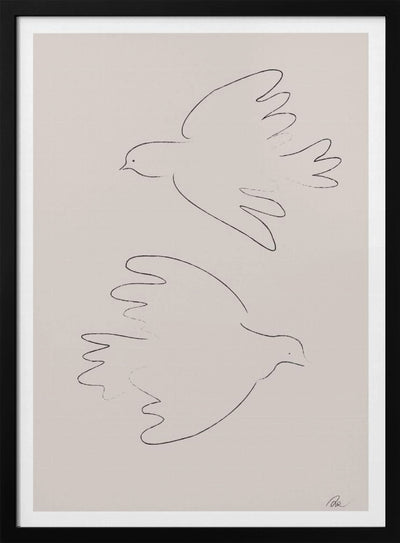 Two Doves - Stretched Canvas, Poster or Fine Art Print I Heart Wall Art