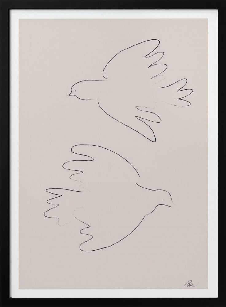 Two Doves - Stretched Canvas, Poster or Fine Art Print I Heart Wall Art